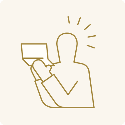 口座を見て安心する人のイラスト